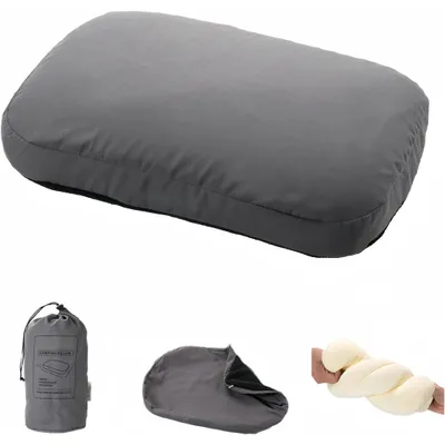 Produktbild von Ultra‑leichtes Campingkissen aus Memory-Schaum, zusammenfaltbar doppelseitig Reisekissen, Nackenstützkissen, ideal für Reise, Auto, Büro, Zuhause