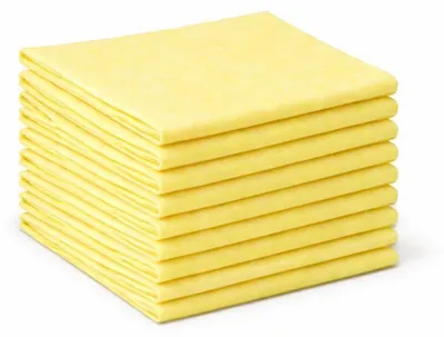 Produktbild von 20 Stück Allzwecktücher 38x38 cm Vliestücher in Gelb 1/4 Faltung Putztücher Reinigungstücher 110 g/m² Spültücher Haushaltstücher Putzlappen saugstark & reißfest Küchentuch