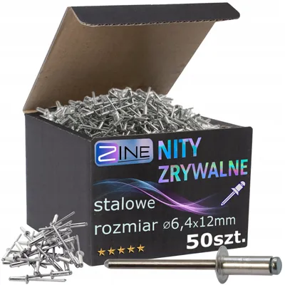 Obrázek produktu pro ZINE Nýty nýtovací ocelové 6.4x12mm 50 ks