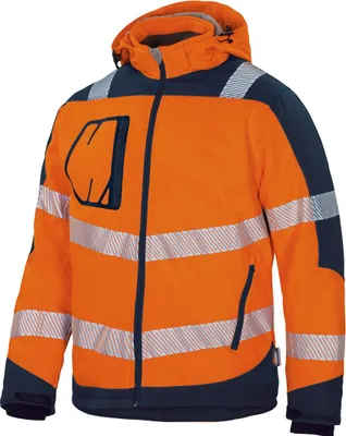 Produktbild von VIZWELL Softshell Warnschutzjacke VW 268 Gr. M orange/marine