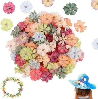 Produktbild von Kunstliche Blumen - Kunstblumenköpfe - Kunstblumen für Bastelprojekte, Dekorationen, Hochzeiten, Feiern und Wohnaccessoires (Gemischte Farben), 100 Stück