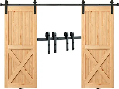 Produktbild von VEVOR 244cm okucie do drzwi przesuwnych System drzwi przesuwnych w kształcie litery J z 2-częściowymi szynami Udźwig 150kg Tor jezdny Idealny do drzwi przesuwnych o grubości 32-45mm, szerokość drzwi 1,12-1,32m