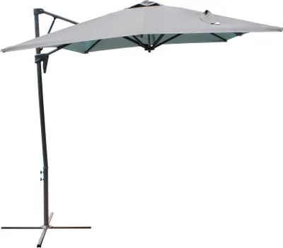 Immagine prodotto di Milani Home - ombrellone da giardino 2 x 3 m palo laterale decentrato in alluminio, telo nero e grigio chiaro, apertura automatica