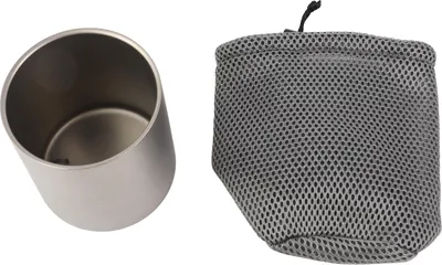 Obrázek produktu pro Lixada 550 ml dvoustěnný titanový hrnek na vodu, hrnek na čaj a kávu pro domácnost, kancelář, outdoor, kempování, turistiku, batoh na zádech