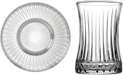 Productafbeelding van Theeglazen Set - Glas - 12-delige Set - Vaatwasserbestendig - Voor Theeliefhebbers