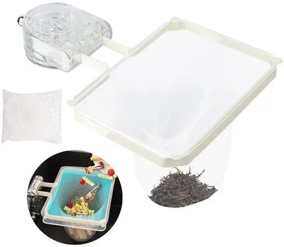 Produktbild von Geschirrspülmaschinensieb, Geschirrspülmaschinensieb mit Saugnapf, Geschirrspülmaschinensieb, Sieb für Geschirrspülmaschine mit 100-Mesh-Beuteln für Küchenabfälle, Winkelsieb, Abfallaufbewahrung