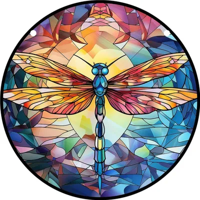 Produktbild von Sonnenfänger Libelle Typ13 - Buntglas Deko KP32349