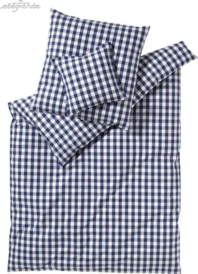 Produktbild von elegante Perkal-Bettwäsche-Garnitur Quadro Farbe marine Größe 240x220+2x40x80
