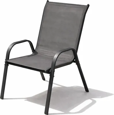 Gartenstuhl Outdoorstuhl Stapelstuhl stapelbar Metall Textilen Anthrazit Outdoor