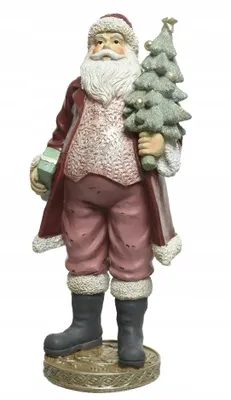 Imagen del producto de Figura decorativa de Papá Noel con árbol de Navidad, 32 cm