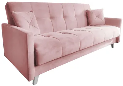 Obrázek produktu pro Rozkládací pohovka ANMIL LEONI – rozměry 205 × 90 × 90 cm, barva růžová. Skandinávský design, rozkládací pohovka, potahová látka Magig Velvet
