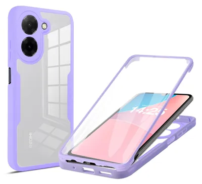 Produktbild von 360 Grad Rundum Schutz Handyhülle für Xiaomi Redmi A5 Full Cover Vollschutz Case Farbe: Violett
