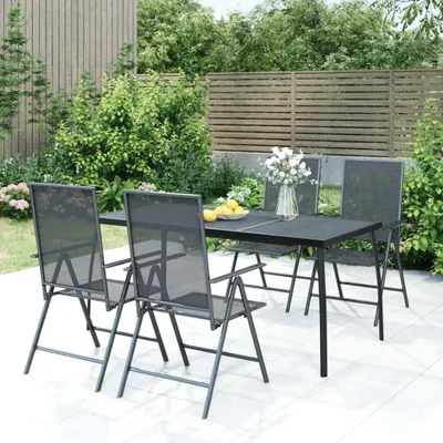 Produktbild von Maison Exclusive - 5-tlg. Garten-Essgruppe Anthrazit Stahl