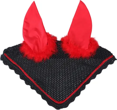 Produktbild von QHP Teufel Ohrhaube Halloween, Größe:Pony, Farbe:teufel