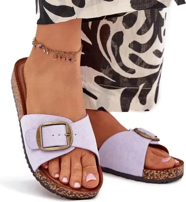 Produktbild von Damen Sandalen Mit Schnalle Auf Korkplattform Lila Zavira 36