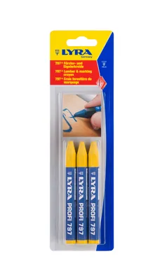 Produktbild von Lyra Försterkreide, gelb | 3 Stück | für Holzoberflächen | Kreide auf Ölbasis