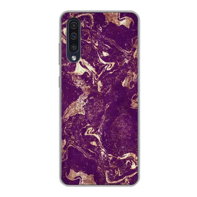 Produktbild von MuchoWow® Handyhülle Schutzhülle Hülle für Samsung Galaxy A30s Naturstein - Kalkstein - Gold Silikon Softcase Handy Hülle - Karteninhaber