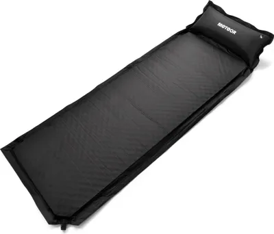 Produktbild von Camping Isomatte, Kompakte, Selbstaufblasende Schlafmatte mit leichtem, Ultraleichte Isomatte mit Kopfkissen Meteor 200×66×3,8 cm schwarz