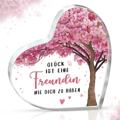 Image de Décoration intérieure en acrylique en forme de cœur, cadeau pour une amie, idéal pour un anniversaire, Noël ou la Saint-Valentin, de couleur rose