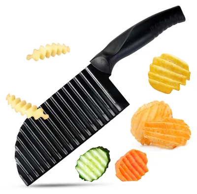 Crinkle-Cutter aus Edelstahl, 17 cm, für Gemüse und Obst
