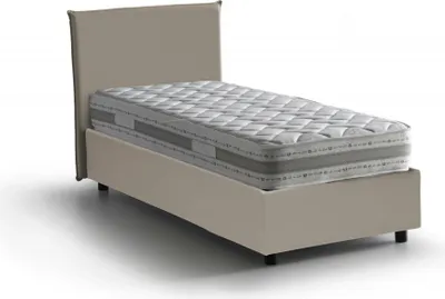 Produktbild von Einzelbett Caide, Containerbett mit Kunstlederbezug, 100%  Italy, Seitliche–ffnung, inklusive MatratzeCm 80x190, Turteltaube