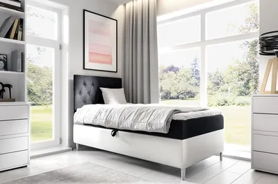 Produktbild von Boxspringbett FIFI 1 100x200 cm Bett mit Stauraum Kinderbett Bonell H3 - LINKE ÖFFNUNGSSEITE (Fresh 17 + Soft 17)