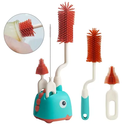 Produktbild von Babyflaschenbürsten-Set,3-in-1Silikonflaschenbürste,360°Rundumreinigung,mit weicher Flaschenbürste,Saugerbürste und Trinkhalmbürste,geeignetfürSauger