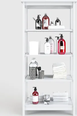 Produktbild von Country - Regal, Bücherregal mit 4 Böden, weiss lackiert, moderner Landhausstil
