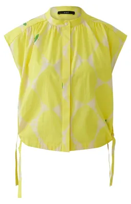Produktbild von Oui Bluse mit Zitronendruck, verkürzte Länge, Rundhals, verdeckte Knopfleiste, yellow stone, Größe 40