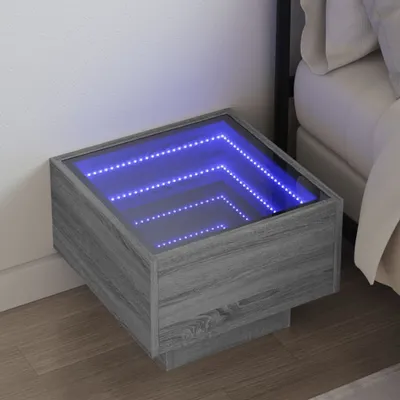 Produktbild von vidaXL Nachttisch mit Infinity-LED Grau Sonoma 40x40x30 cm