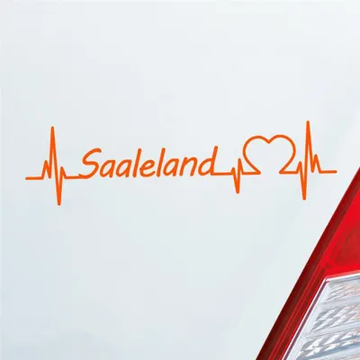 Produktbild von Auto Aufkleber Saaleland Puls Herzschlag mit Ferien Region Motiv 19x5 cm Orange Sticker Heckscheibenaufkleber