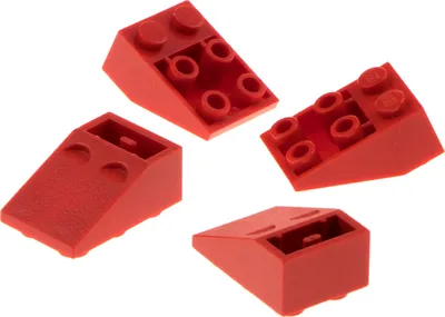 Produktbild von 4x Lego Dachstein 33° 3x2 rot negativ Dachziegel schräg Steine 4500462 3747a