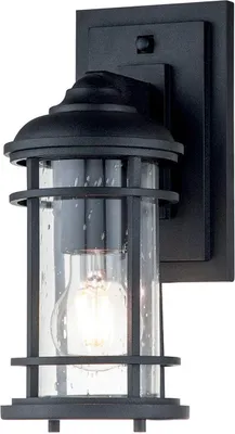 Immagine prodotto di Lampada da parete per esterni Alluminio vetro E27 IP44 H: 29,2 cm Nero Lampada da parete marittima per esterni