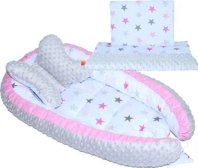 Produktbild von Baby MINKY Nestchen Kokon Kuschelnest Reisebett 2-seitig Kissen Decke Schmetterling Kissen - 4T- 17