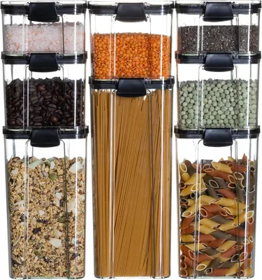 Produktbild von Vorratsdosen Set 8-teilig, Kunststoff, verschiedene Größen, für Organisation