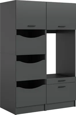 Produktbild von Waschmaschinenumbauschrank >Free< in Anthrazit - 126x195x68cm (BxHxT)