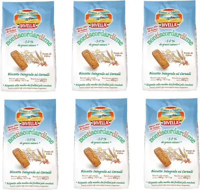 Produktbild von 6x Divella Non ti scordar di me Biscotti Integrali ai cereali Vollkornkekse mit Getreide Kekse 400g Biscuits Cookies italienische Kekse