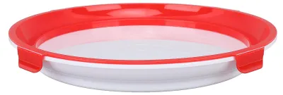 Imagen del producto de Recipiente de vacío multifuncional, redondo, reutilizable, apilable, para el almacenamiento de alimentos, utensilio de cocina, color rojo