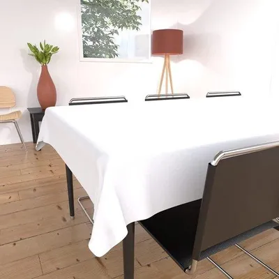 Produktbild von Famanu Tischdecke mit Fleckschutz in Elegant Weiß für große Tische 140x300 cm