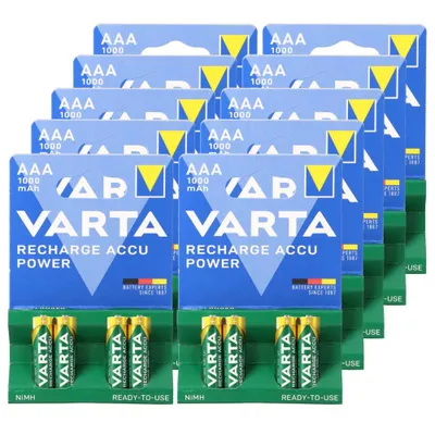 Produktbild von 40x Varta Ready2Use AAA Micro Akku Ni-MH 1,2V 1000mAh (10x 4er Blister)