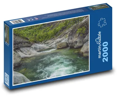 Produktbild von Puzzle 2000 Fluss im Wald - Natur, Landschaft - martinpuzzle