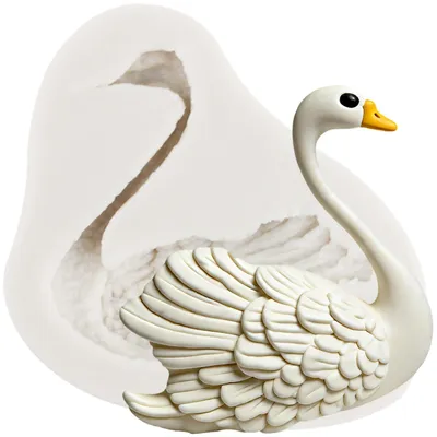 Schwanen-Silikonform für Fondant, Schokolade, 1 Stück, 6,9 x 5,4 cm