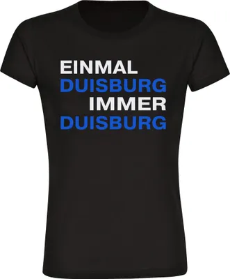 Produktbild von multifanshop Damen T-Shirt - Duisburg - Einmal Immer, schwarz, Größe S