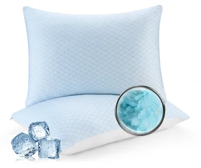 Imagen del producto de Juego de dos almohadas de espuma viscoelástica, diseño ergonómico, 50x70 cm cada una, antibacterianas, ideales para dormir de lado y boca arriba