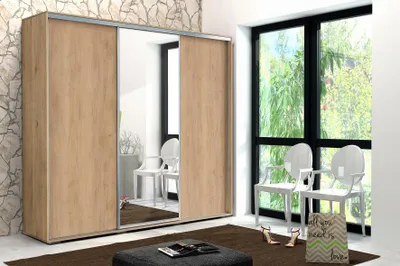 Zdjęcie produktu dla Szafa A25 craft złoty z drzwiami przesuwnymi – 250 x 62 x 215 cm