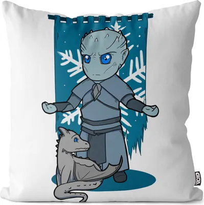 Produktbild von VOID Chibi Nachtkönig Kissenbezug Kissenhülle Polyester wasserfest Outdoor Indoor weiße wanderer