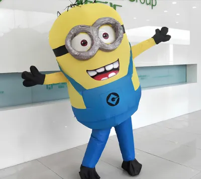 Produktbild von Aufblasbares Minion-Kostüm mit Ventilator für eine Körpergröße von 150–185 cm Halloween