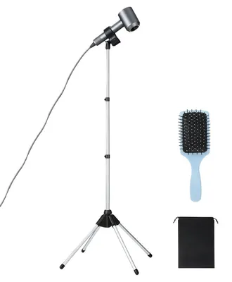 Immagine prodotto di Supporto per asciugacapelli, regolabile in altezza da 75 a 150 cm, per asciugacapelli, senza foratura, regolabile a 180°
