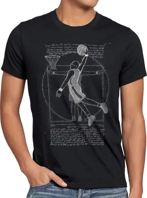 Produktbild von style3 Vitruvianischer Basketballspieler Herren T-Shirt ballsport vinci mensch