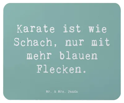Produktbild von Mr. & Mrs. Panda Mauspad Spruch Karate Schach - Meeresbrise - Geschenk, Mousepad, Sportler, Mouse Pad, laptop, Humor, Geschenke, Präzision, Teamsport, Karateka, pc